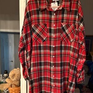 New Red Plaid Women’s Shirt